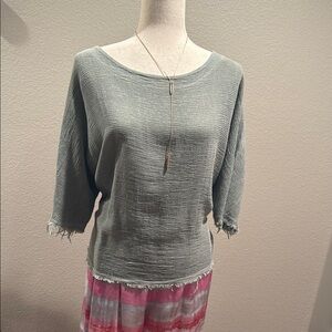 Sage Green Natural Fiber Blouse - Italy 🇮🇹